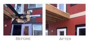 renovation of fire destroyed front house